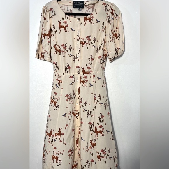 Modcloth X Princess Highway Shirt whimsical dress with belt size 8 - Picture 8 of 11